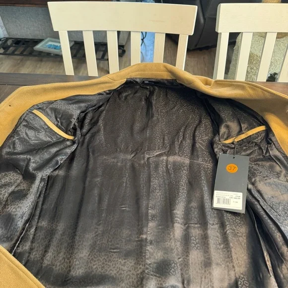 🧥 The Kooples Camel Wool Blend Long Coat | Men’s Small (Women’s Medium) | NWT - Picture 9 of 13